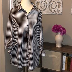 Black and White Checkered Women's Top